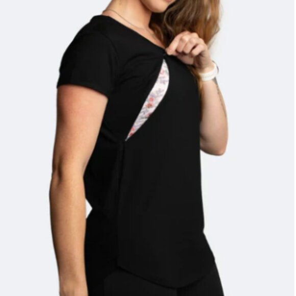 Cadenshae - Nursing Tee in Navy. - Picture 2 of 4